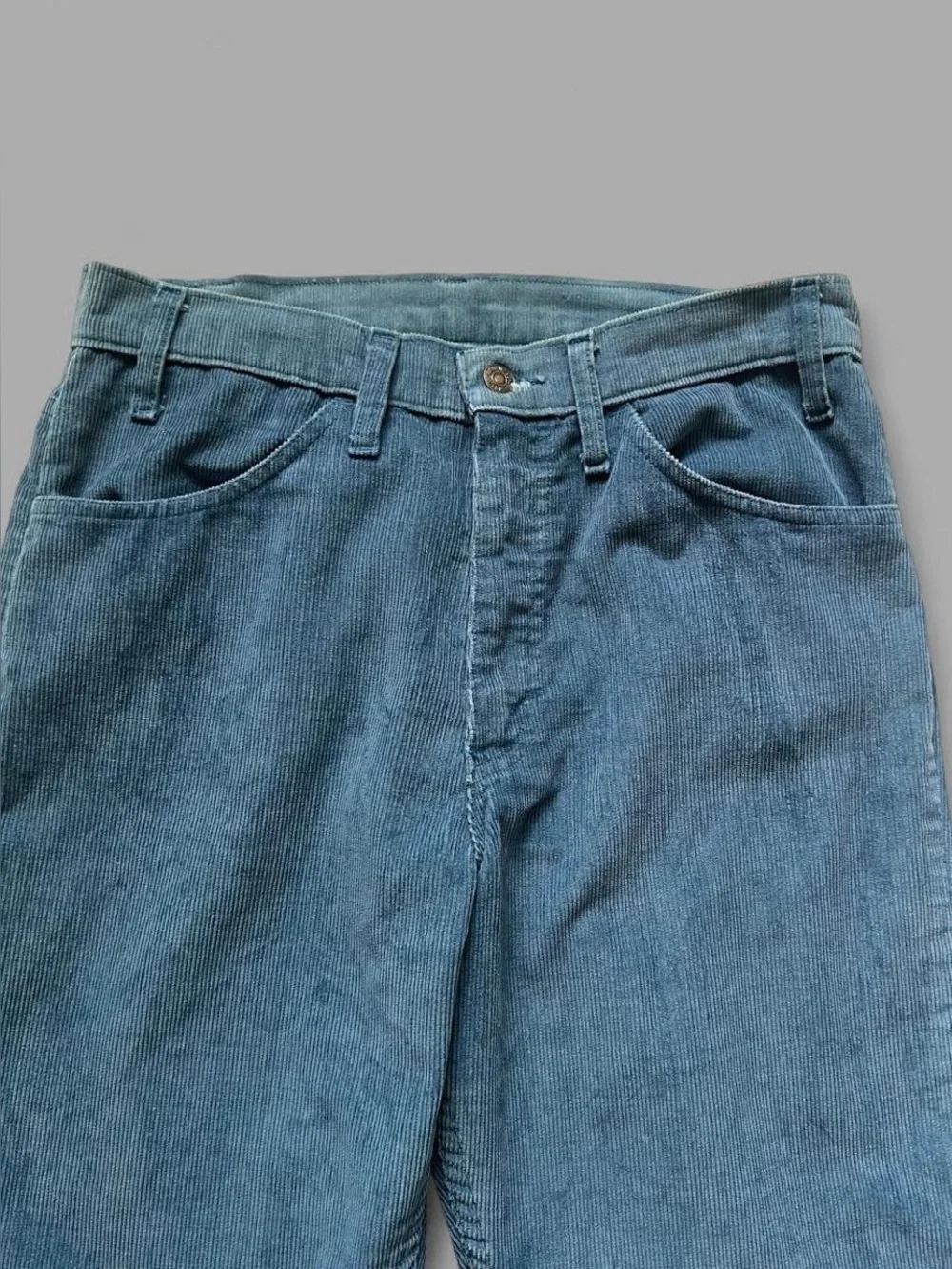 Vintage 80’s Levi’s White Tag Retro Western Boho Blue Corduroy Pants Size 32x36